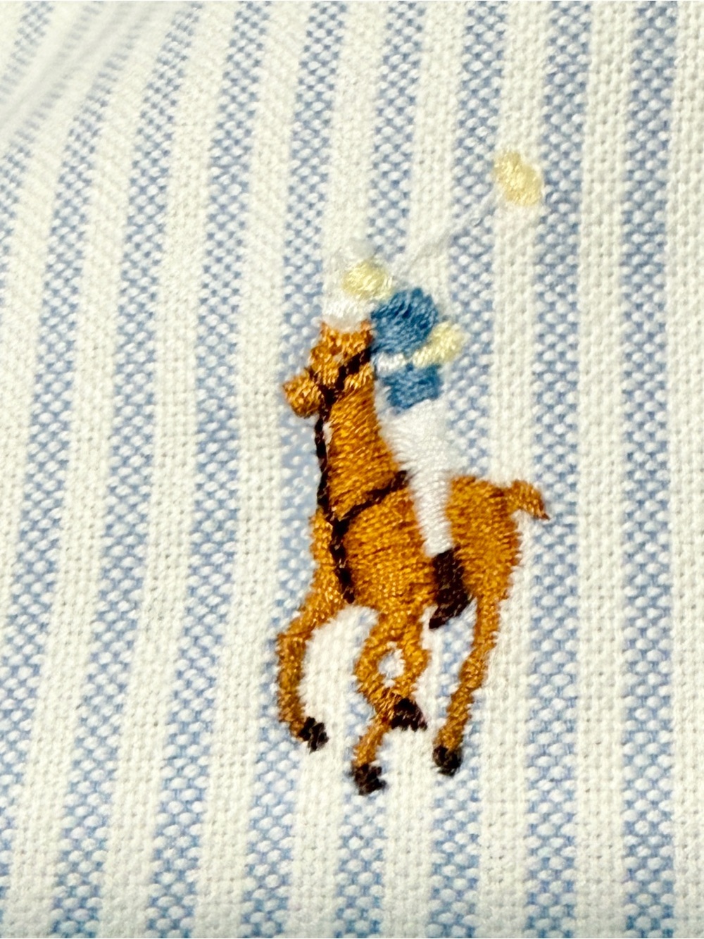 Ralph Lauren Classic Fit Blue White Stripe Oxford Button Down Shirt Women's Sz 6 - Picture 3 of 6